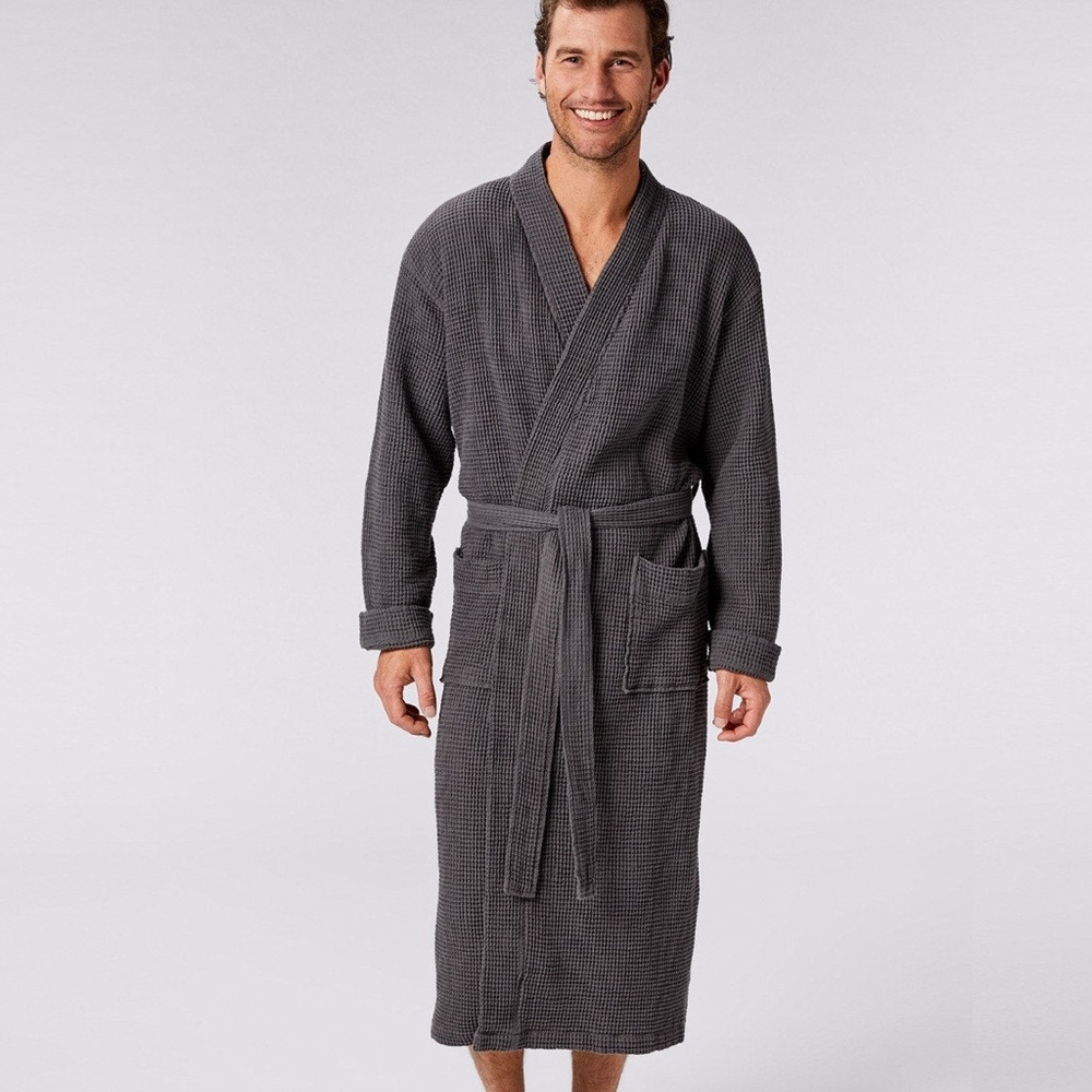 Coyuchi organic cotton waffle weave robe